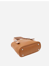 プチレザートートバッグ 限定カラーのキャメル× ヌードヌメハンドル