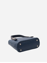 プチレザートートバッグ オリジナルボタン_NAVY