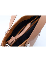 ミニレザートートバッグ 限定カラーのキャメル× ヌードヌメハンドル