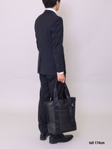 ON/OFF 対応 優秀なレザートートバッグ (縦型) NAVY