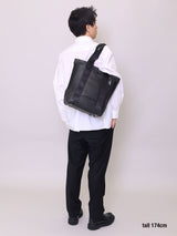 ON/OFF 対応 優秀なレザートートバッグ (縦型) NAVY