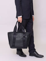 ON/OFF 対応 優秀なレザートートバッグ (横型) BLACK