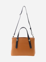 ミニレザートートバッグ 限定カラーのキャメル× ヌードヌメハンドル