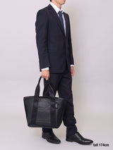 ON/OFF 対応 優秀なレザートートバッグ (横型) BLACK