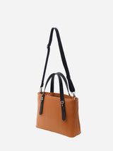 ミニレザートートバッグ 限定カラーのキャメル× ヌードヌメハンドル