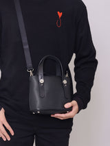 プチレザートートバッグ 限定カラーのキャメル× ヌードヌメハンドル