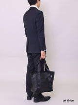 ON/OFF 対応 優秀なレザートートバッグ (横型) BLACK