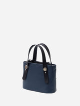 プチレザートートバッグ オリジナルボタン_NAVY