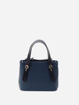 プチレザートートバッグ オリジナルボタン_NAVY