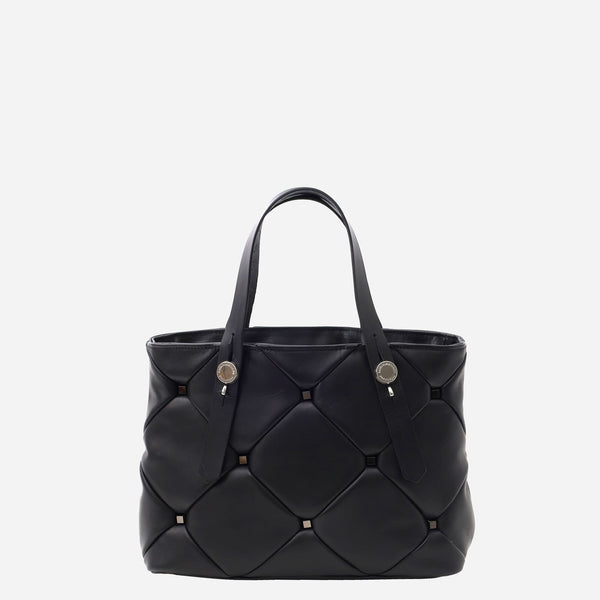 ミニレザートートバッグ 限定製作のキルティング×スタッズ