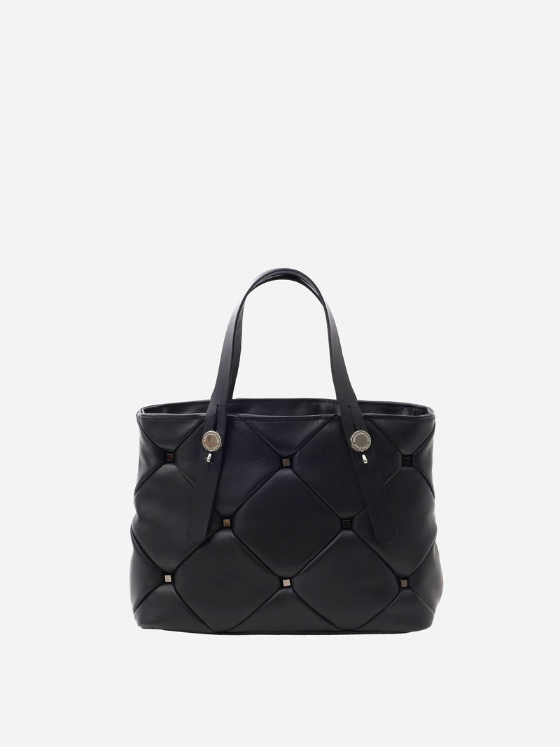 ミニレザートートバッグ  限定製作のキルティング×スタッズ