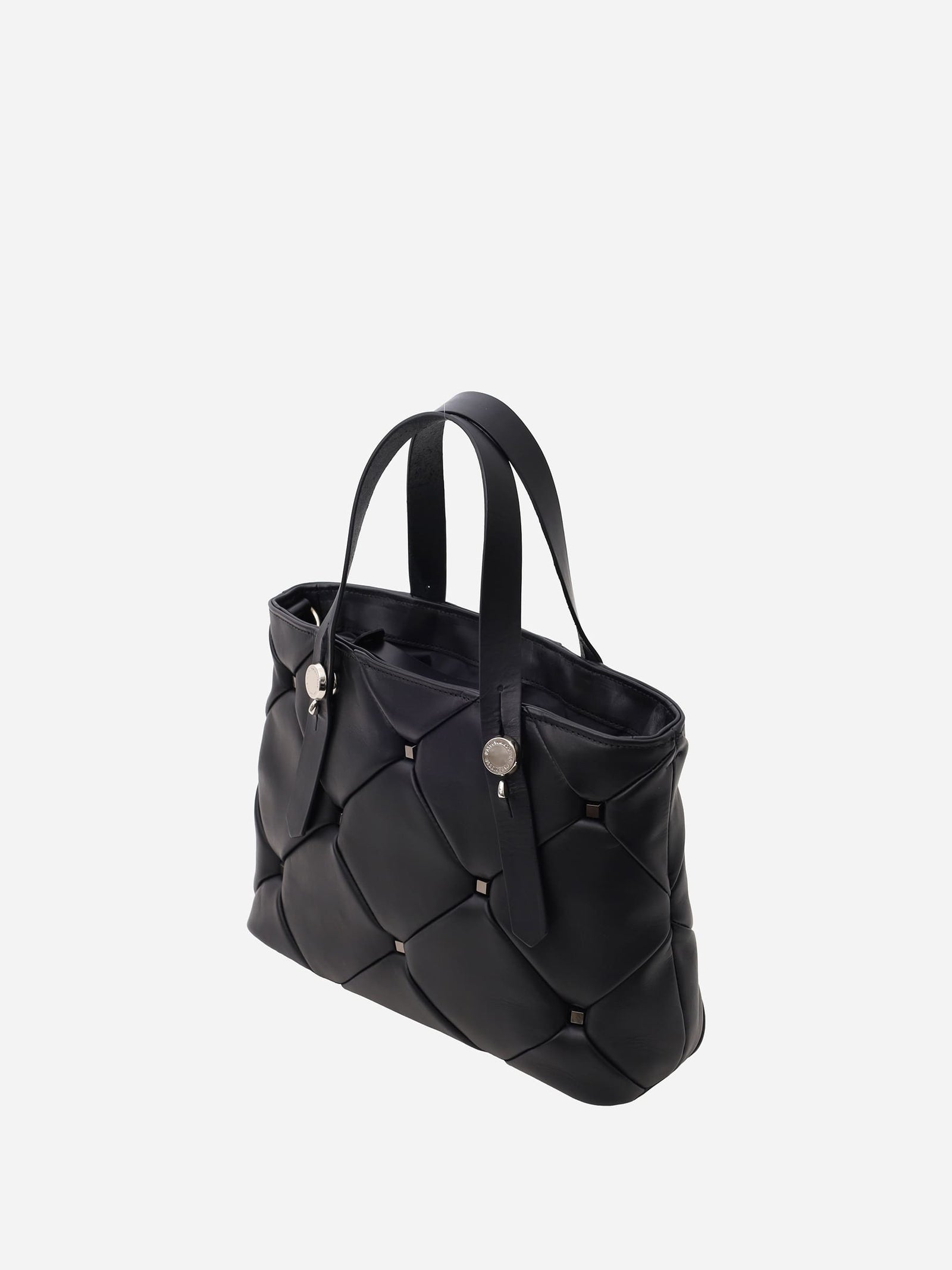 ミニレザートートバッグ 限定製作のキルティング×スタッズ