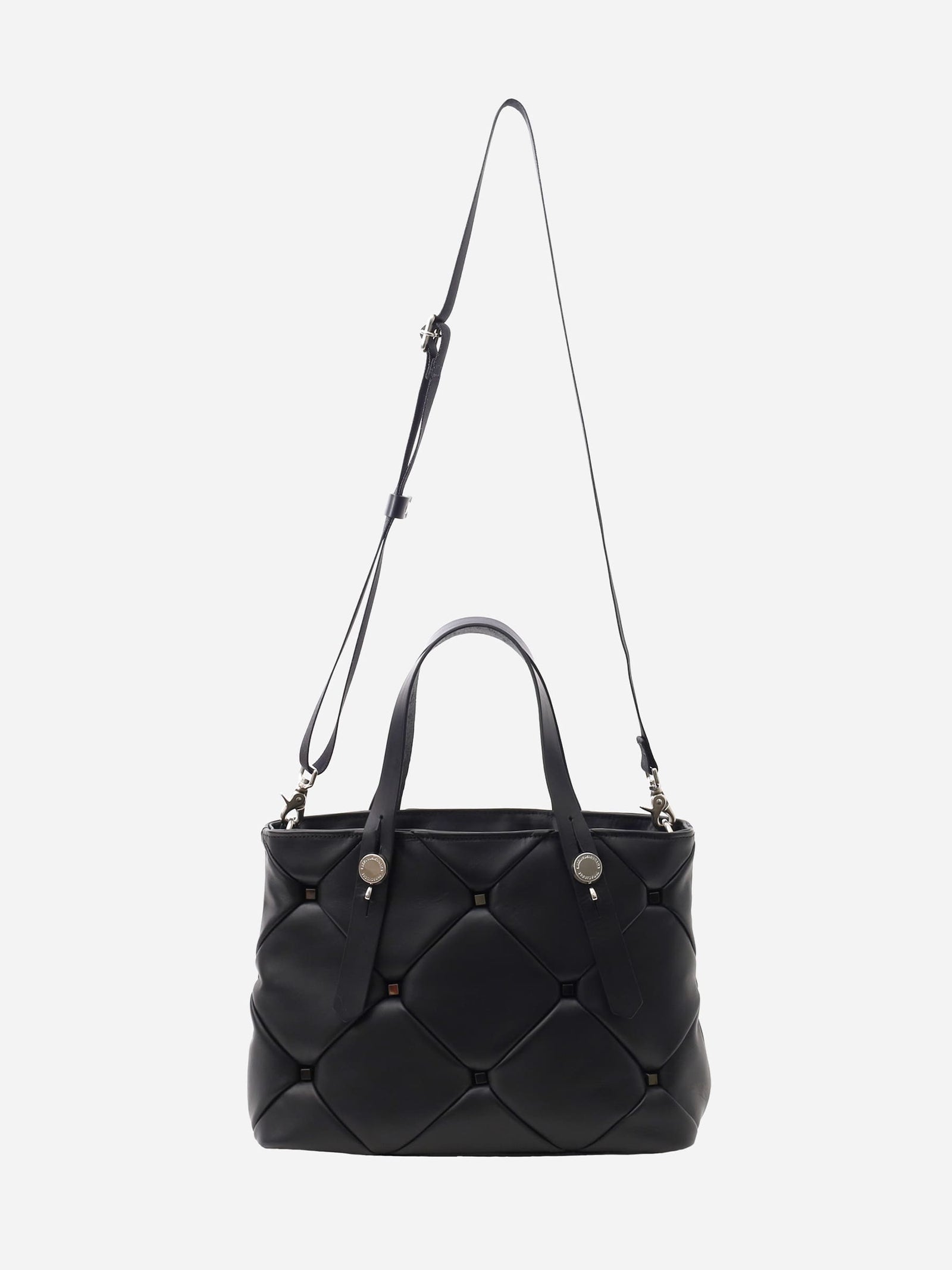 ミニレザートートバッグ 限定製作のキルティング×スタッズ