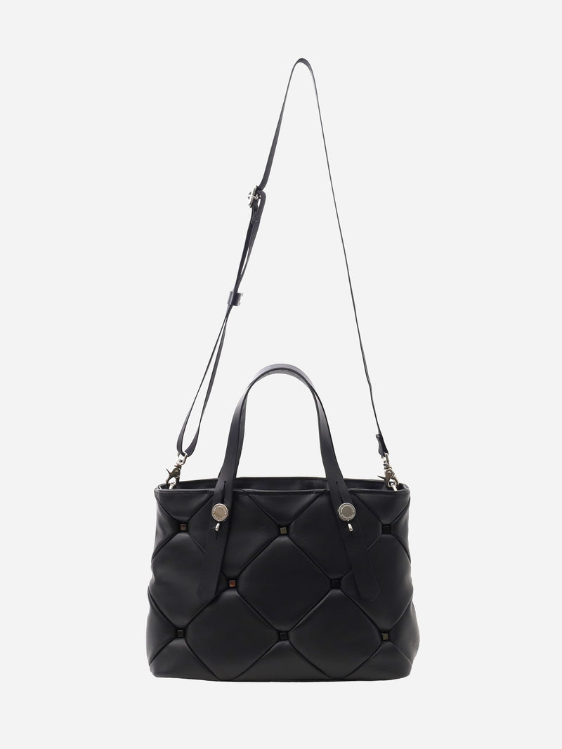 ミニレザートートバッグ  限定製作のキルティング×スタッズ