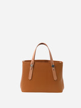 ミニレザートートバッグ  限定カラーのキャメル× ヌードヌメハンドル