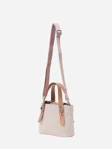 プチレザートートバッグ 限定カラーの桜ピンク× ヌードヌメハンドル