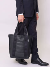 ON/OFF 対応 優秀なレザートートバッグ (縦型) NAVY