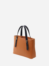 ミニレザートートバッグ  限定カラーのキャメル× ヌードヌメハンドル