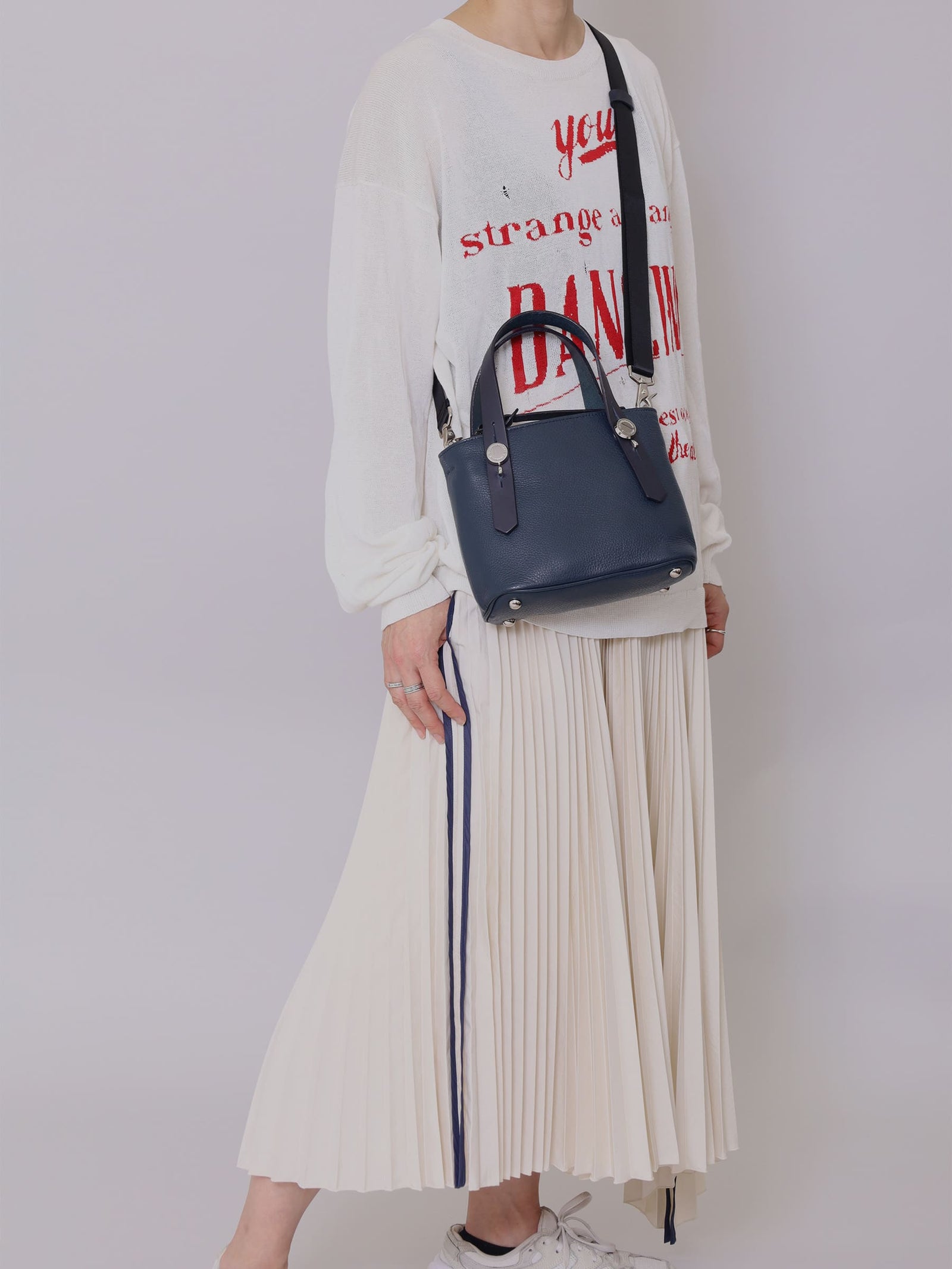 プチレザートートバッグ カツユキコダマ オリジナルシルバー釦