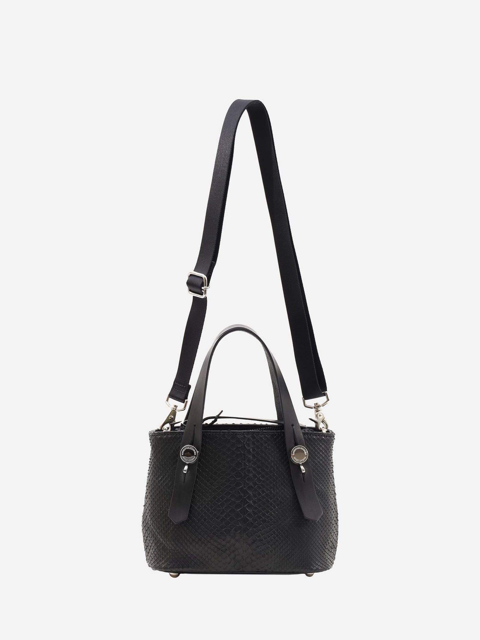 小物 JV 蛇革のプチトートバッグ カツユキコダマ オリジナルシルバー釦