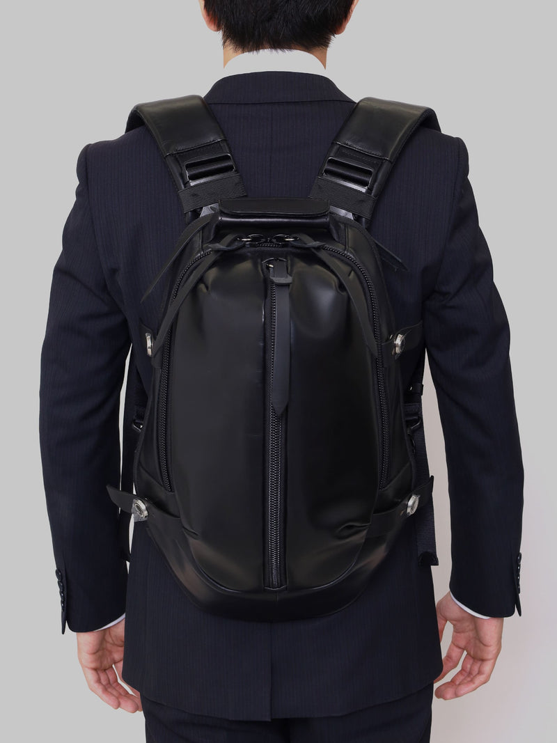 PACK-1-M-C leather backpack (for 14inch pc) カツユキコダマのアイコニックなレザーバックパックMサイズ
