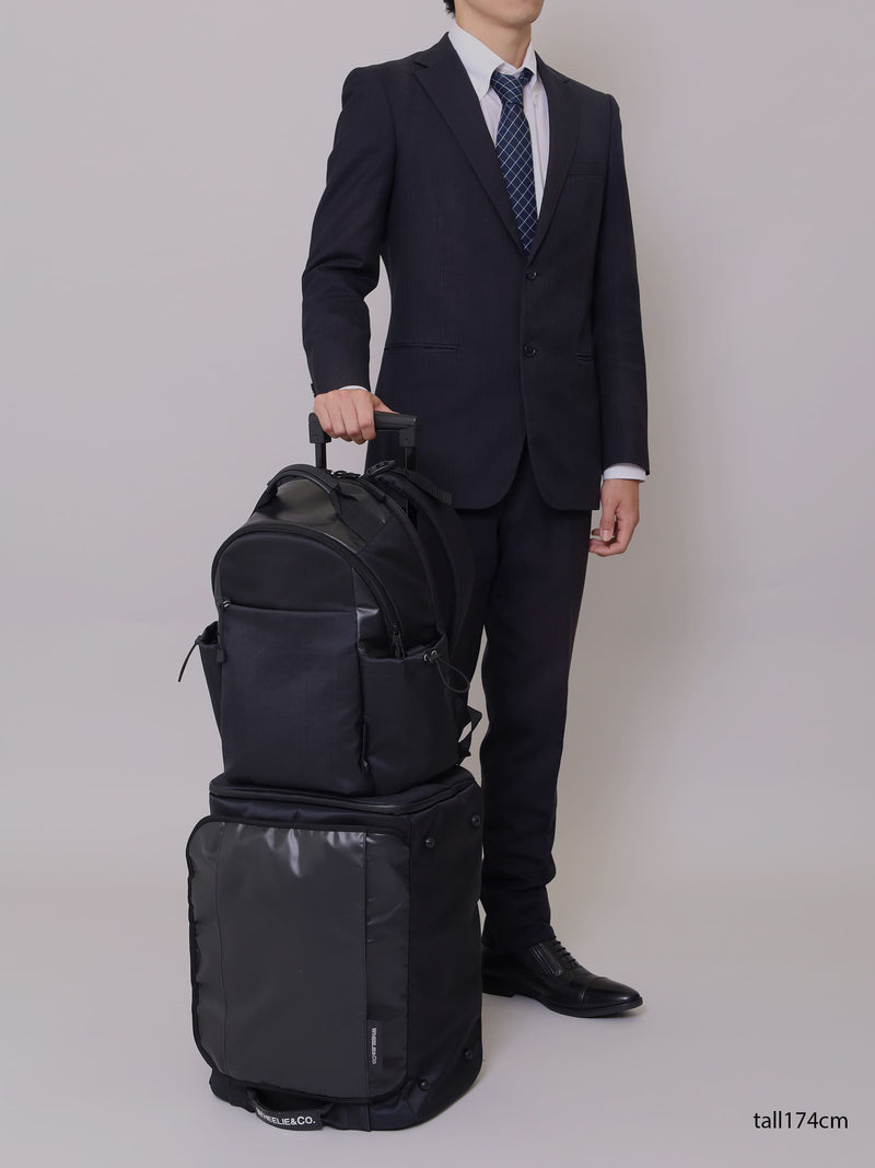 WHEELIE&CO. 旅のお供に強靭なナイロン鎧布の軽量ソフトスーツケース_BLACK