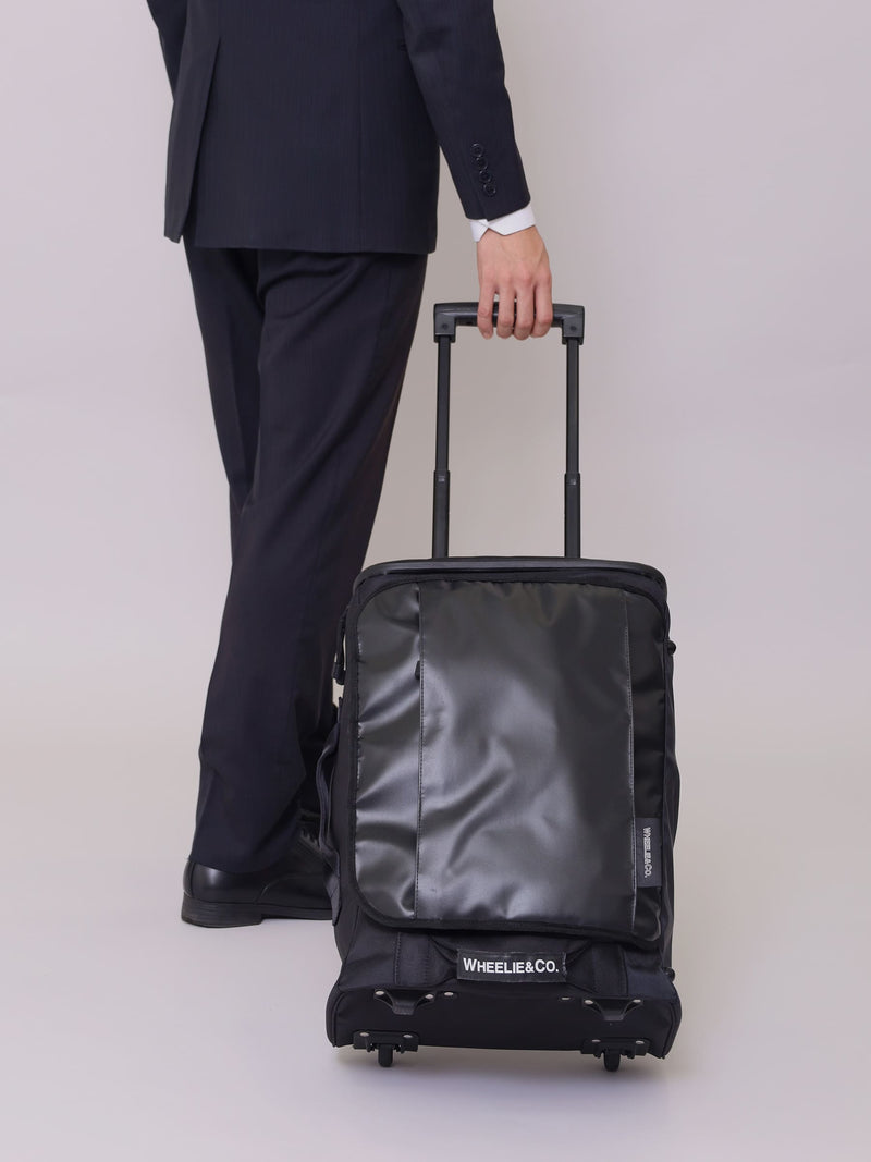 WHEELIE&CO. 旅のお供に強靭なナイロン鎧布の軽量ソフトスーツケース_BLACK