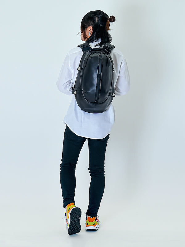 PACK-1-M-C leather backpack (for 14inch pc) カツユキコダマのアイコニックなレザーバックパックMサ –  KATSUYUKIKODAMA PARADIDDLE